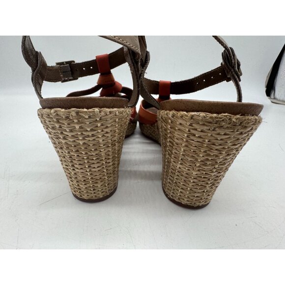 Cobb Hill by New Balance Womens Strappy Sandals 10M Orange Wedge Slingback Y2K - Picture 9 of 12